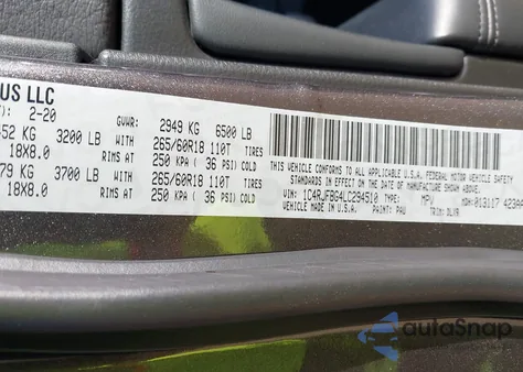 2020 Jeep Grand Cherokee Limited 4X4 z USA, uszkodzony, nr VIN 1C4RJFBG4LC294510